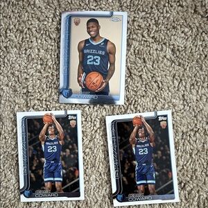 NBA Topps Chrome Cedric Coward Memphis Grizzlies Rookie card lot of 3